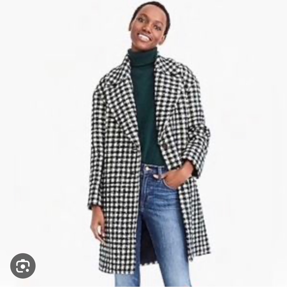 J.CREW OVERSIZED TOPCOAT IN CHECK TWEED US 0